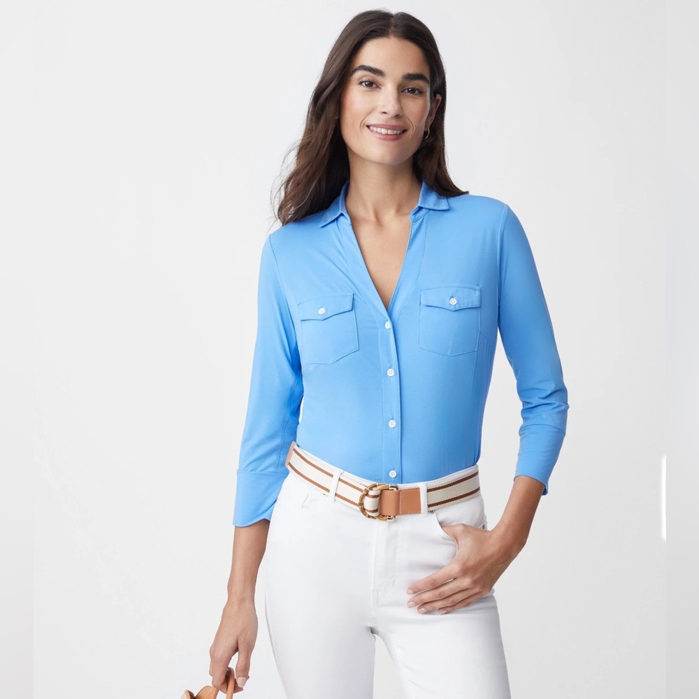 J. McLaughlin Brynn Lyford Jersey button down shirt